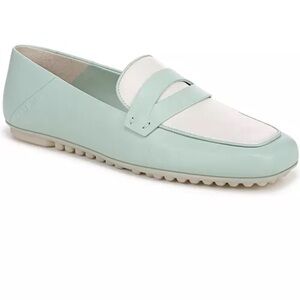 Franco Sarto Mint Green and White Leather Loafers size 6M